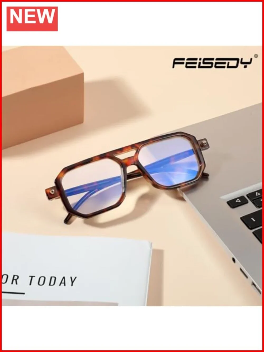 Vintage Square Blue Light Blocking Reading Glasses for Women Men Plastic Resin